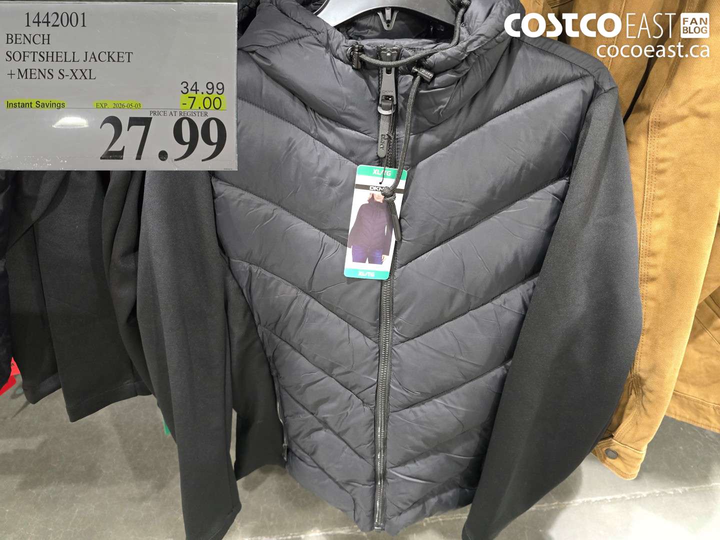 1442001 BENCH SOFTSHELL JACKET + MENS SIZES S-XXL ($7.00 INSTANT SAVINGS EXPIRES ON 2026-05-03) $27.99