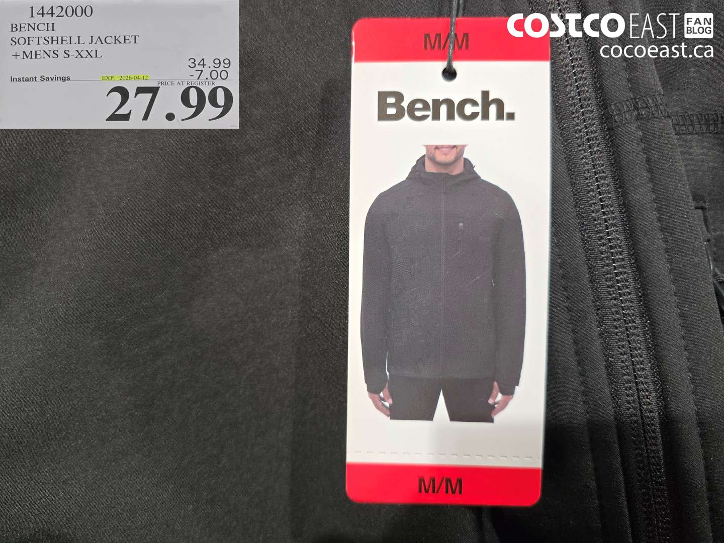 1442000 BENCH SOFTSHELL JACKET + MENS S-XXL ($7.00 INSTANT SAVINGS EXPIRES ON 2026-04-12) $27.99