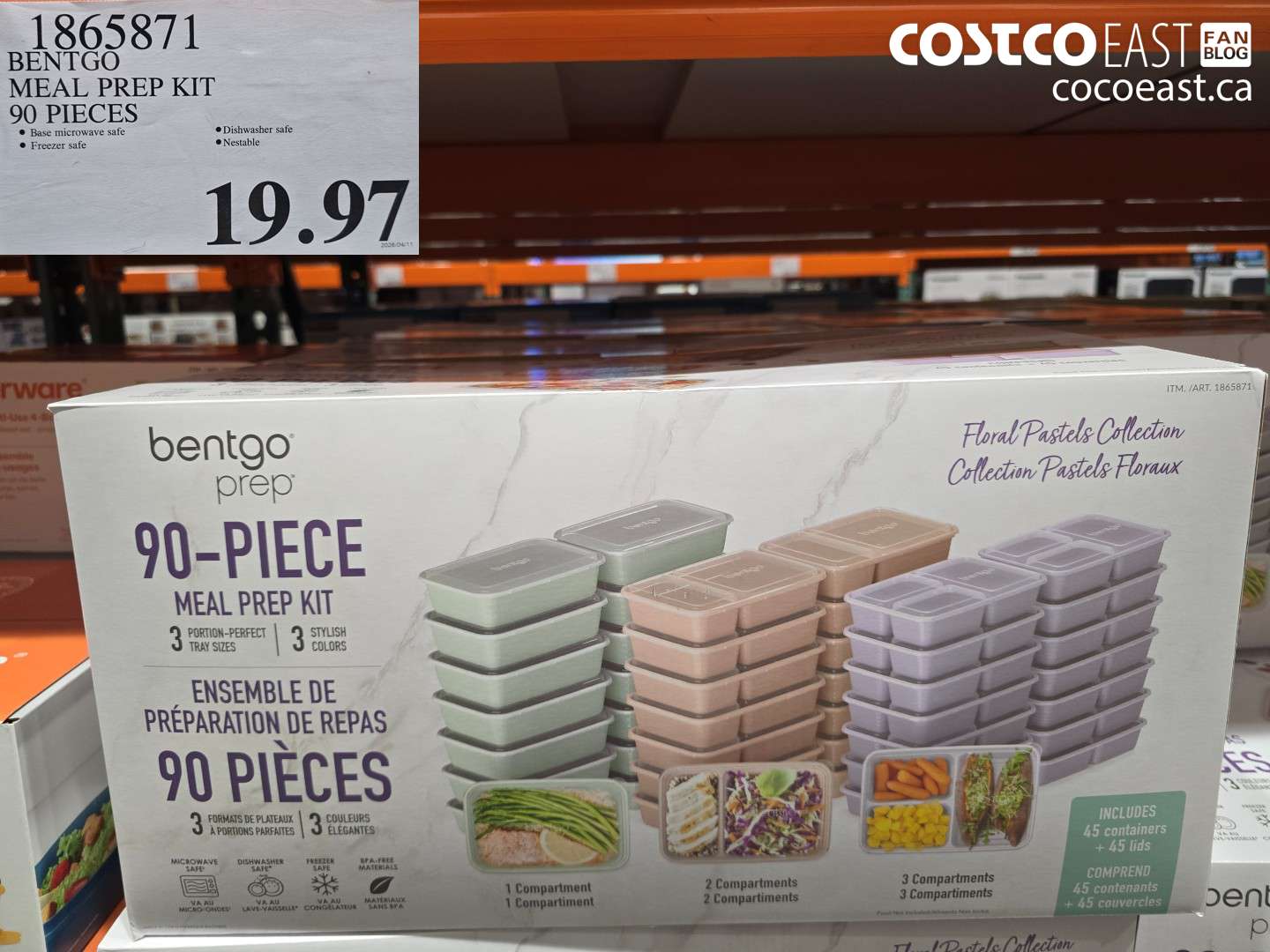 1865871 BENTGO MEAL PREP KIT 90 PIECES $19.97