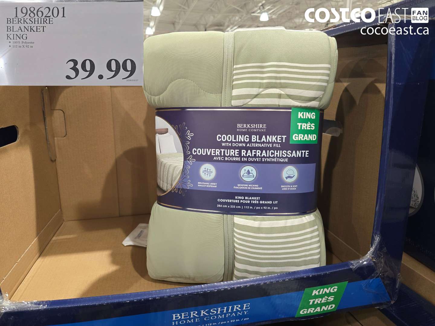 1986201 BERKSHIRE BLANKET KING $39.99