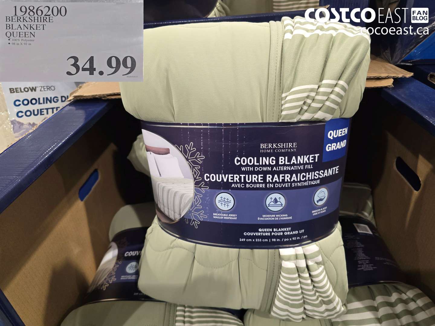 1986200 BERKSHIRE BLANKET QUEEN $34.99