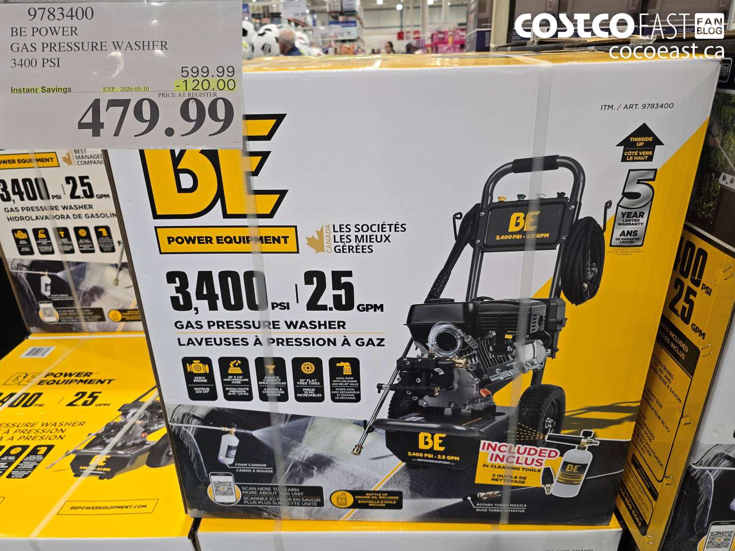 9783400 BE POWER GAS PRESSURE WASHER 3400 PSI ($120.00 INSTANT SAVINGS EXPIRES ON 2026-05-10) $479.99