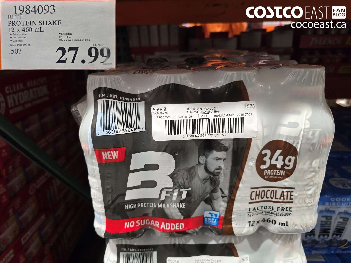 1984093 BFIT PROTEIN SHAKE 12 X 460 ML $27.99