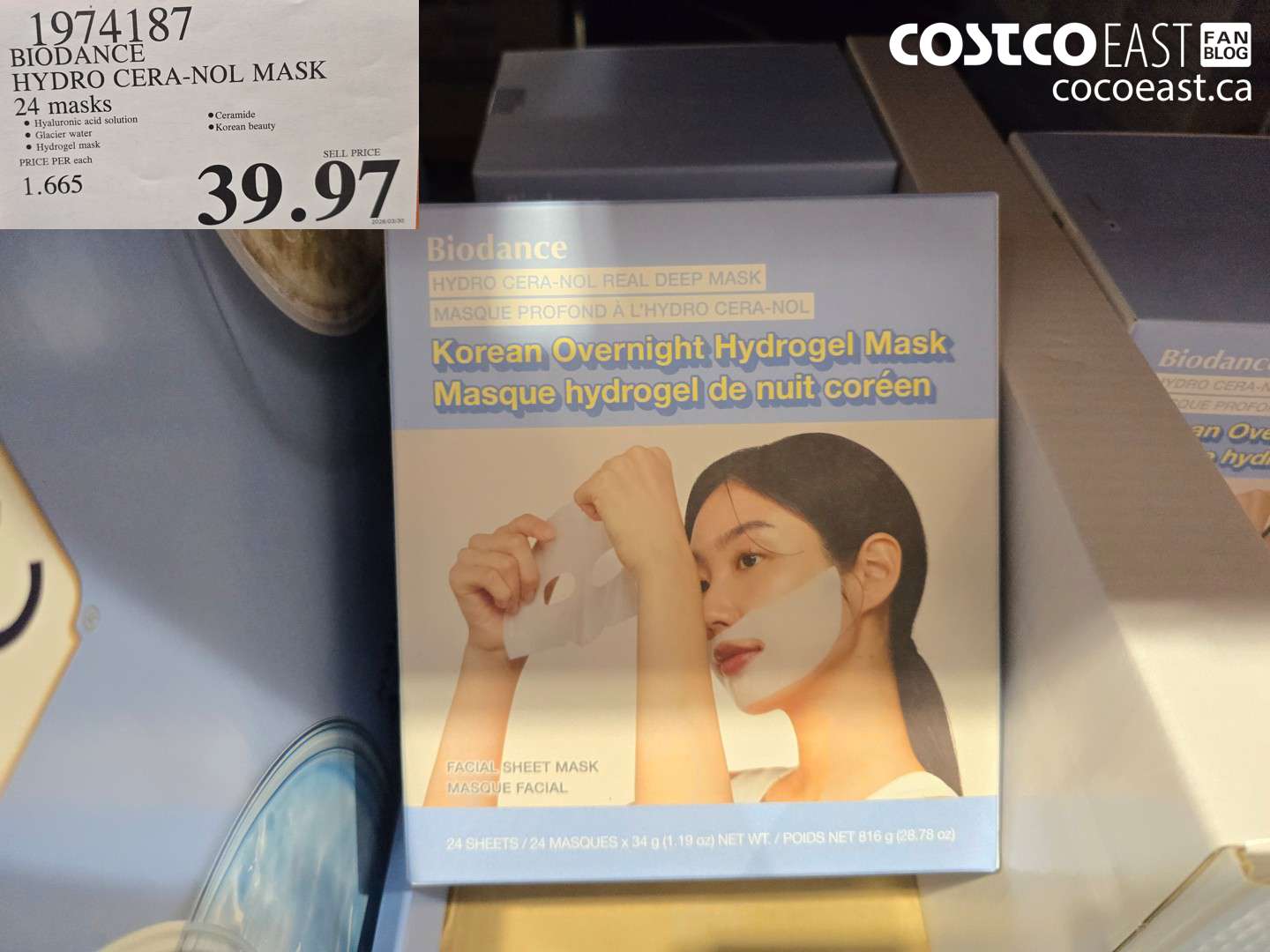 1974187 BIODANCE HYDRO CERA-NOL MASK 24 MASKS $39.97