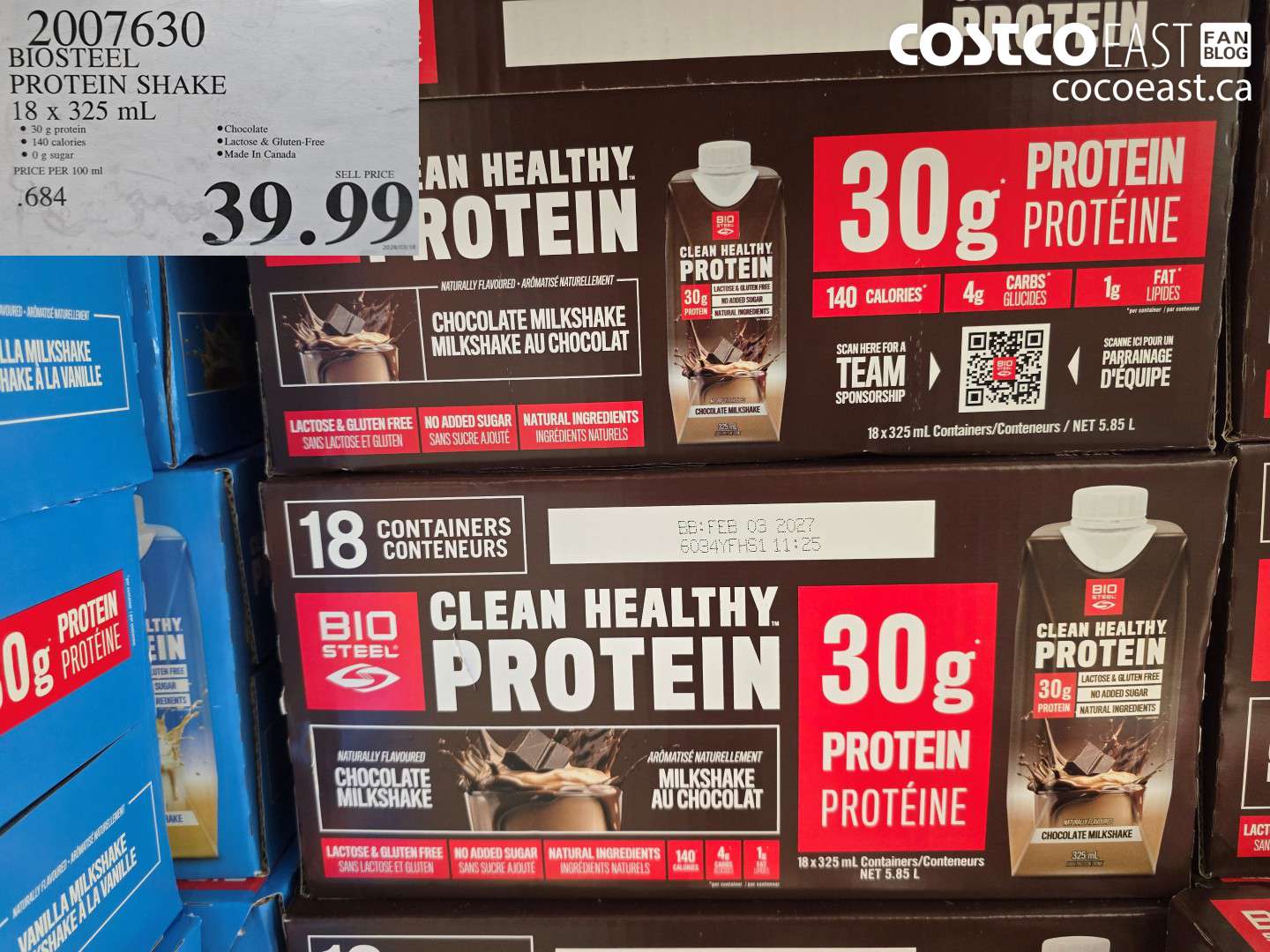 2007630 BIOSTEEL PROTEIN SHAKE 18 X 325 ML $39.99