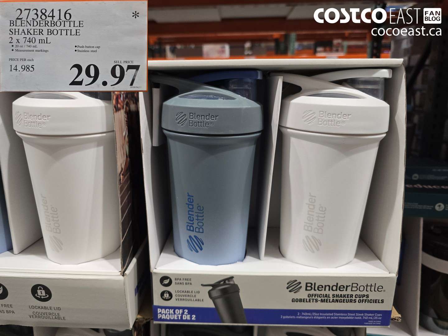 27384116 BLENDERBOTTLE SHAKER BOTTLE 2 X 740 ML $29.97