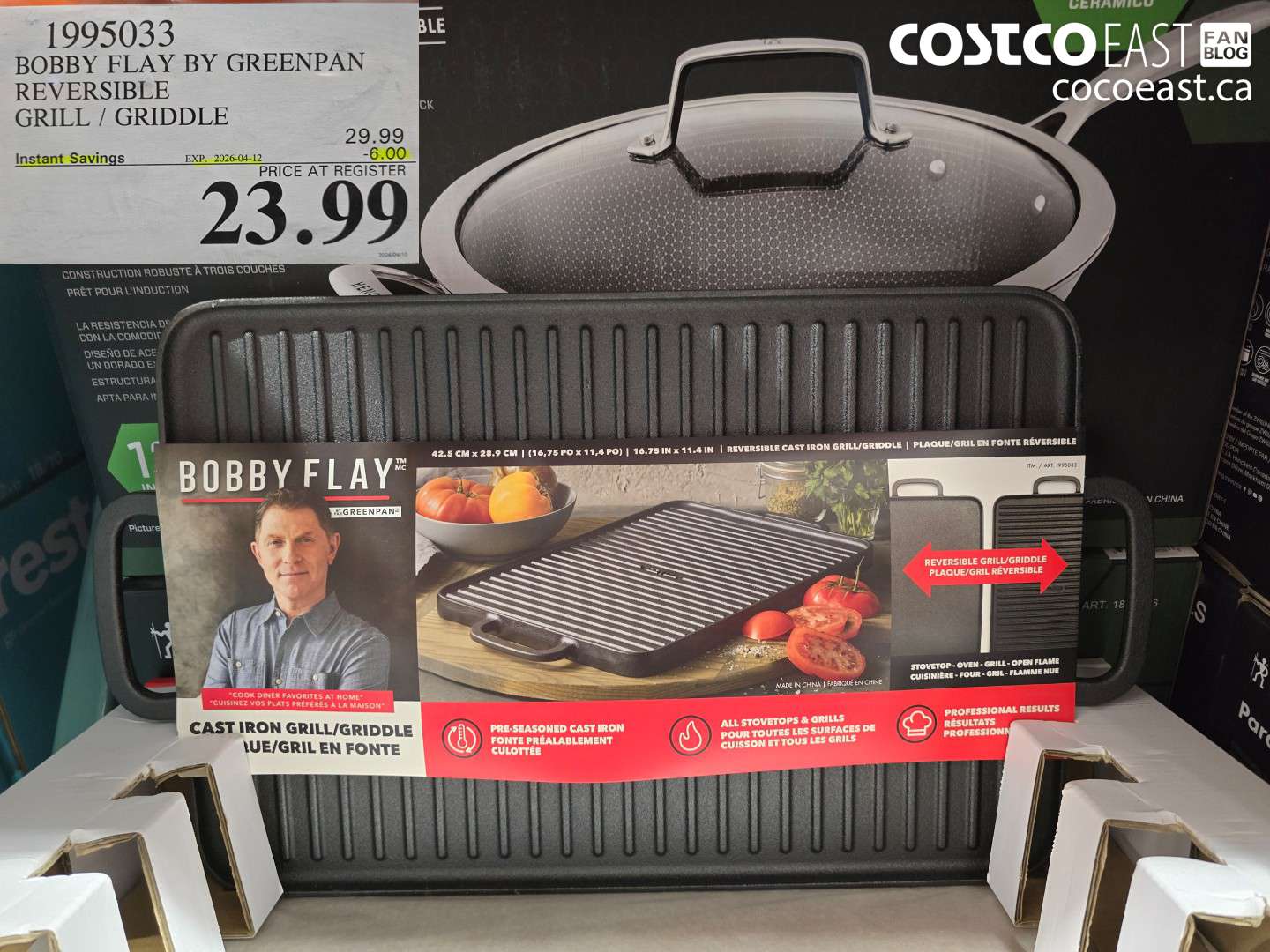 1995033 BOBBY FLAY BY GREENPAN REVERSIBLE GRILL / GRIDDLE ($6.00 INSTANT SAVINGS EXPIRES ON 2026-04-12) $23.99