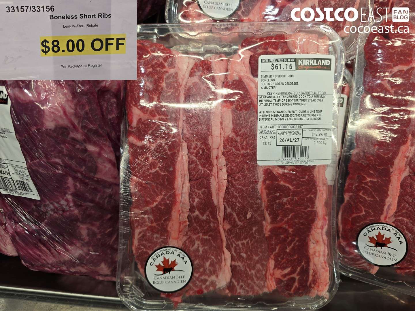 3315733156 BONELESS SHORT RIBS ($8.00 INSTANT SAVINGS)