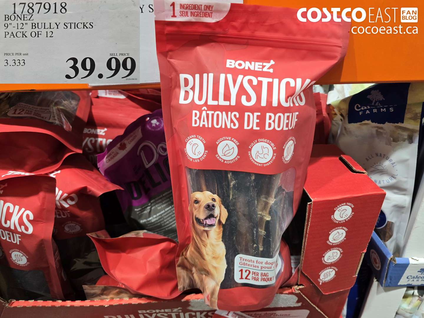 1787918 BONEZ 9-12 INCH BULLY STICKS PACK OF 12 $39.99
