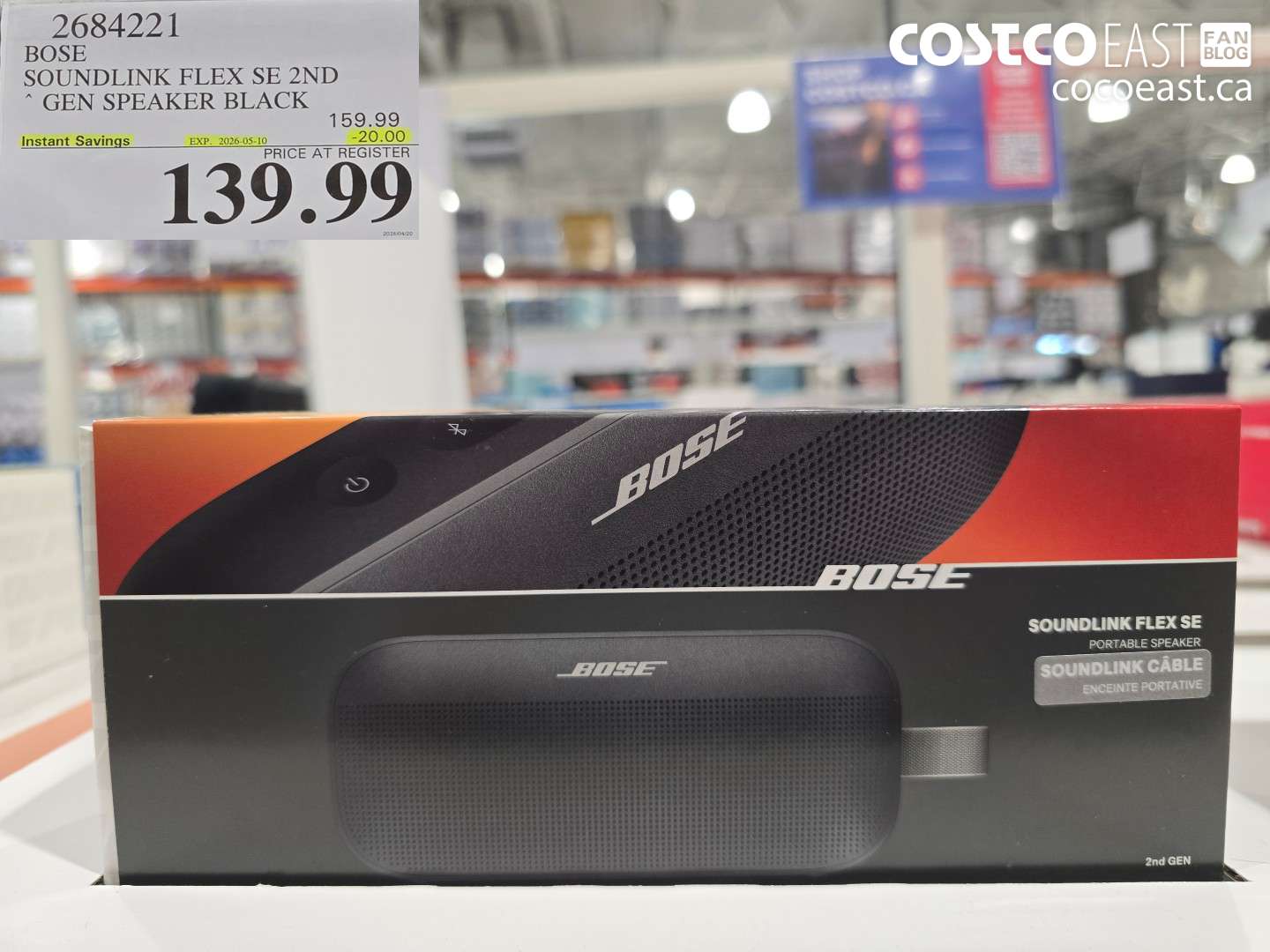 2684221 BOSE SOUNDLINK FLEX SE 2ND GEN SPEAKER BLACK ($20.00 INSTANT SAVINGS EXPIRES ON 2026-05-10) $139.99