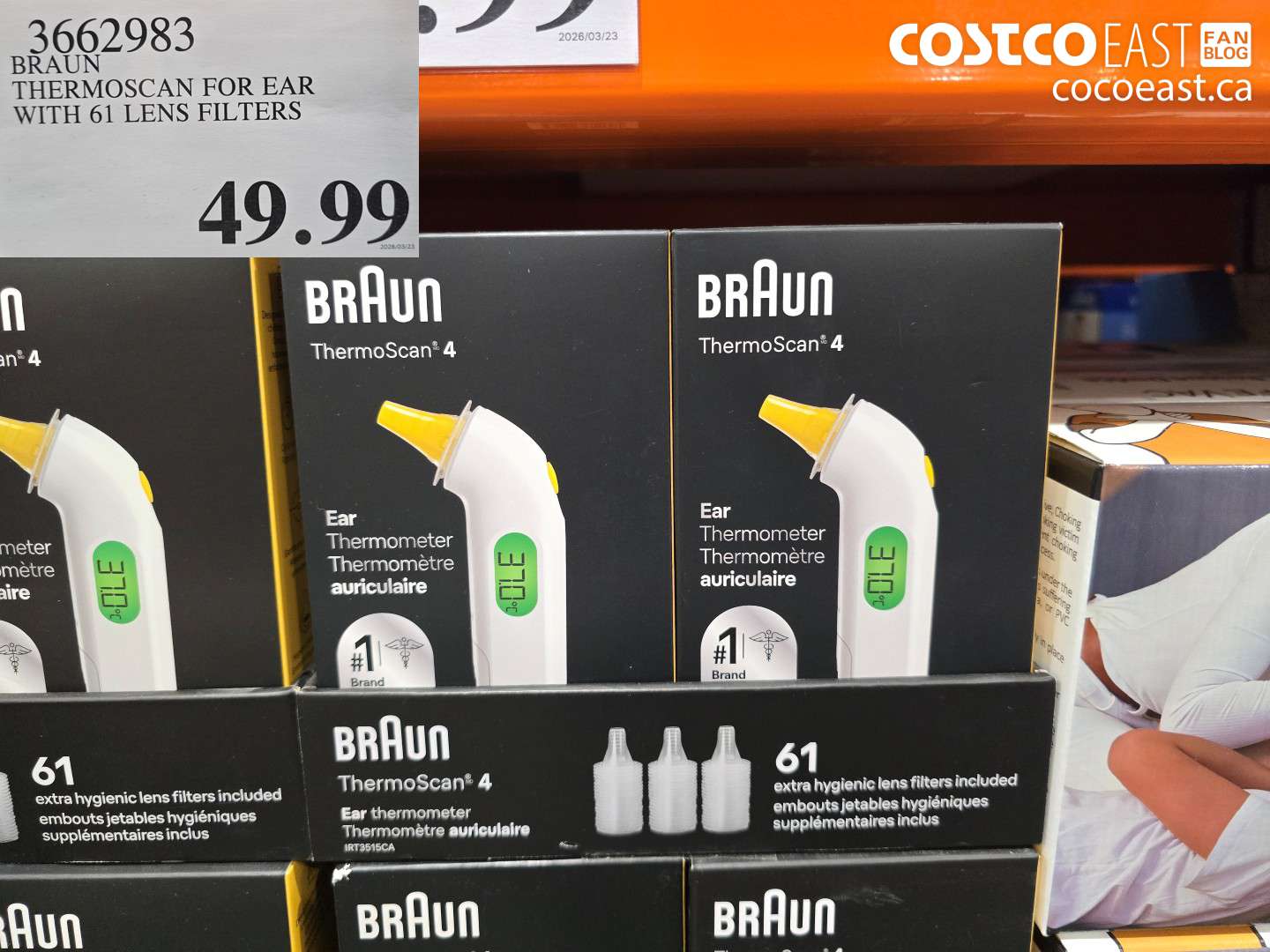 36662983 BRAUN THERMOSCAN FOR EAR WITH 61 LENS FILTERS $49.99