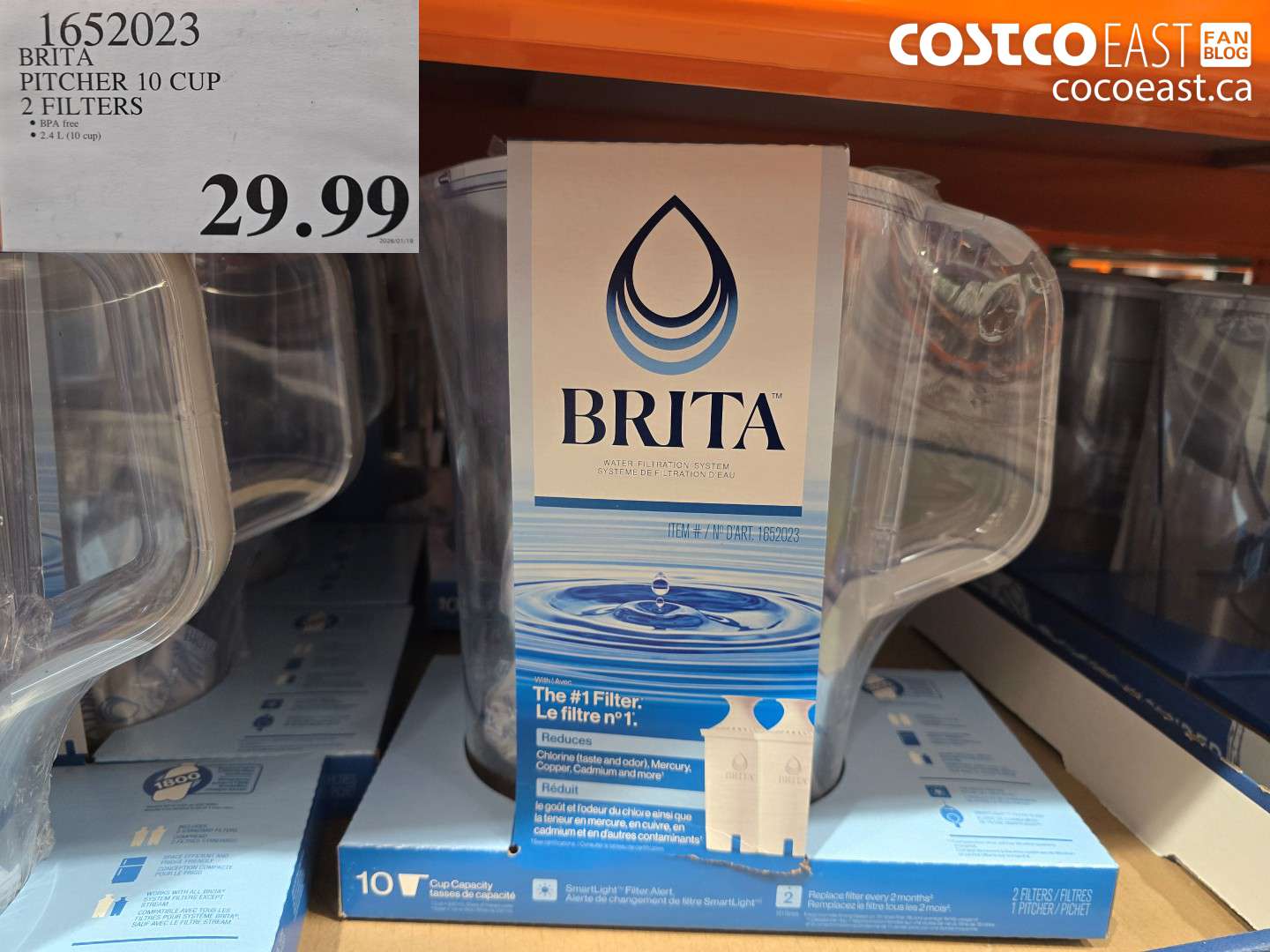 1652023 BRITA PITCHER 10 CUP 2 FILTERS $29.99