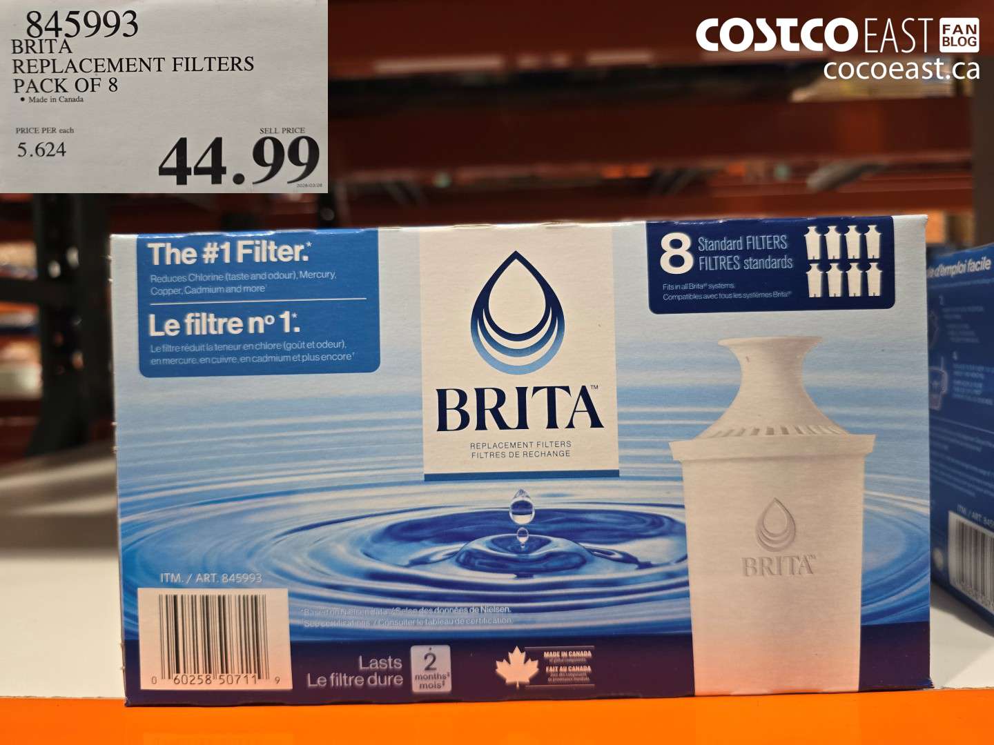 845993 BRITA REPLACEMENT FILTERS PACK OF 8 $44.99
