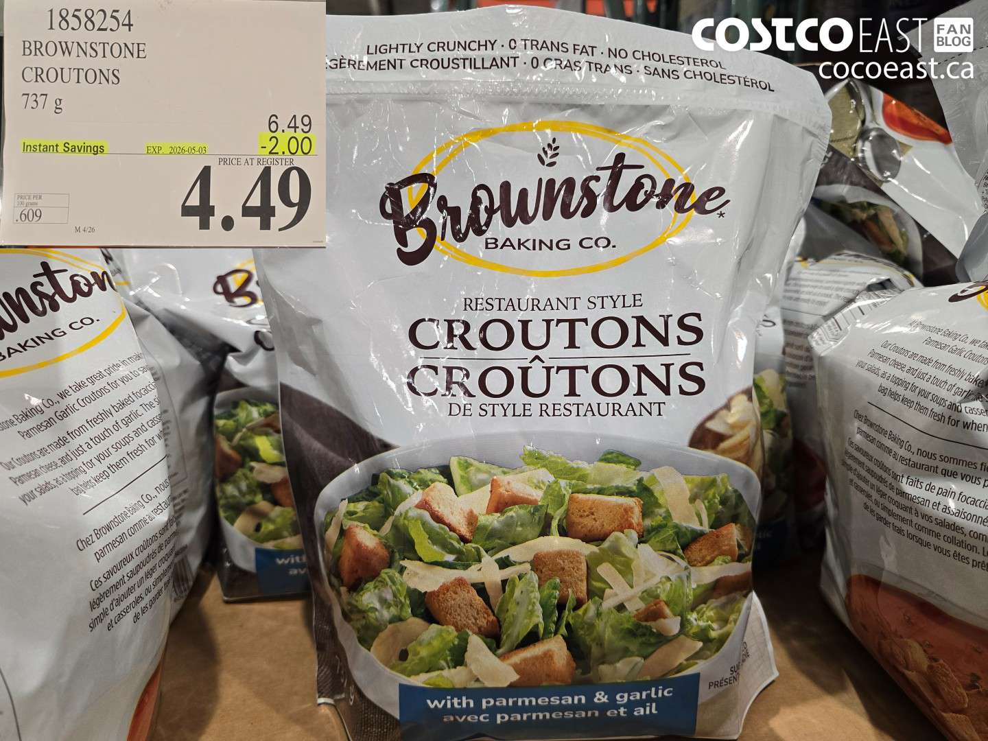 1858254 BROWNSTONE CROUTONS 737 G ($2.00 INSTANT SAVINGS EXPIRES ON 2026-05-03) $4.49
