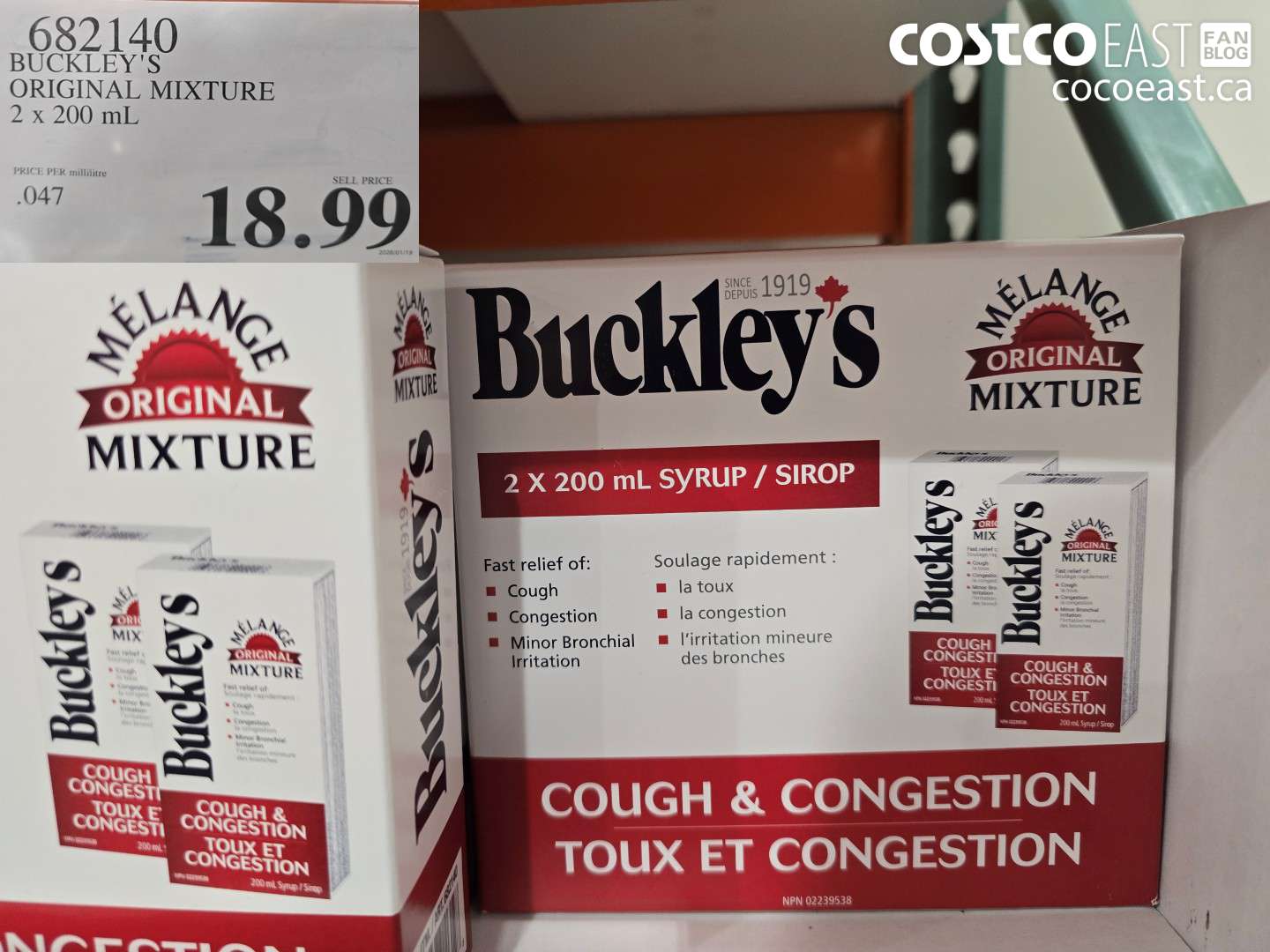 682140 BUCKLEY'S ORIGINAL MIXTURE 2 X 200 ML $18.99
