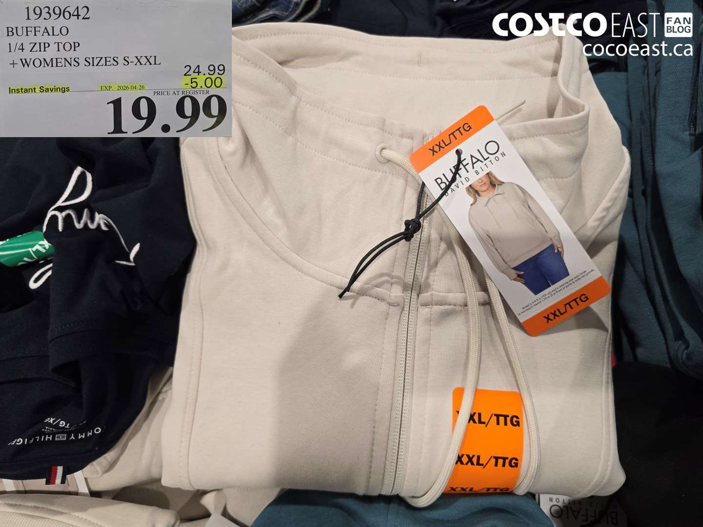 1939642 BUFFALO 1/4 ZIP TOP + WOMENS SIZES S-XXL ($5.00 INSTANT SAVINGS EXPIRES ON 2026-04-26) $19.99