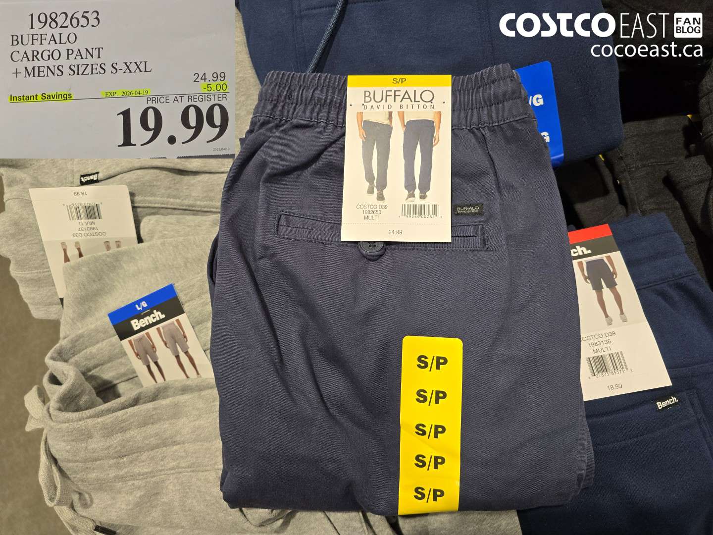 1982653 BUFFALO CARGO PANT + MENS SIZES S-XXL ($5.00 INSTANT SAVINGS EXPIRES ON 2026-04-19) $19.99