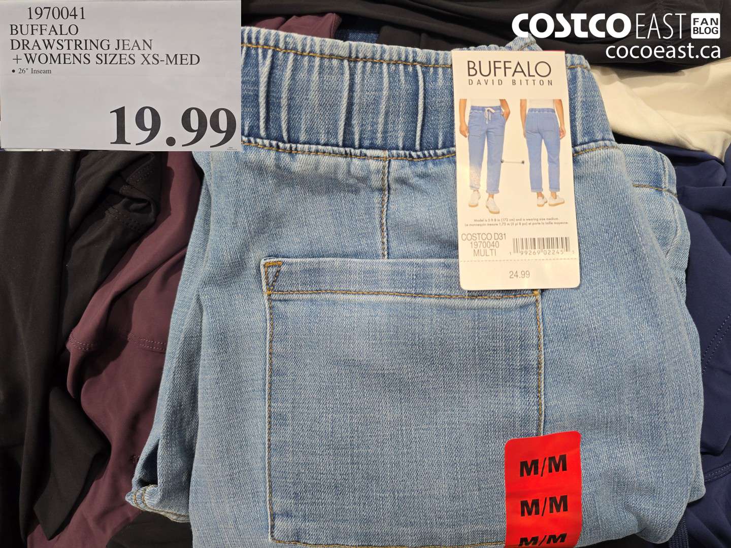 1970041 BUFFALO DRAWSTRING JEAN + WOMENS SIZES XS-MED $19.99