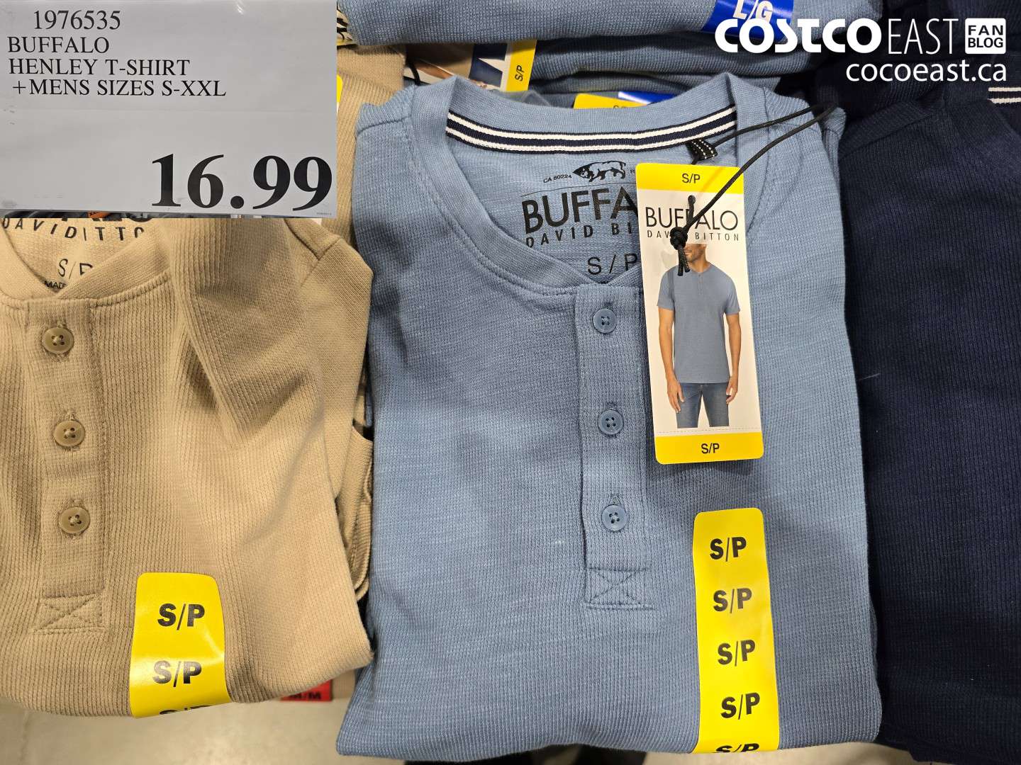 1976535 BUFFALO HENLEY T-SHIRT + MENS SIZES S-XXL $16.99