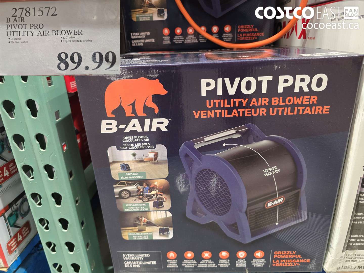 2781572 B AIR PIVOT PRO UTILITY AIR BLOWER $89.99