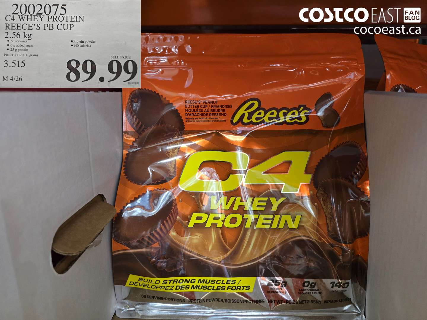 2002075 C4 WHEY PROTEIN REECE'S PB CUP 2.56 KG $89.99