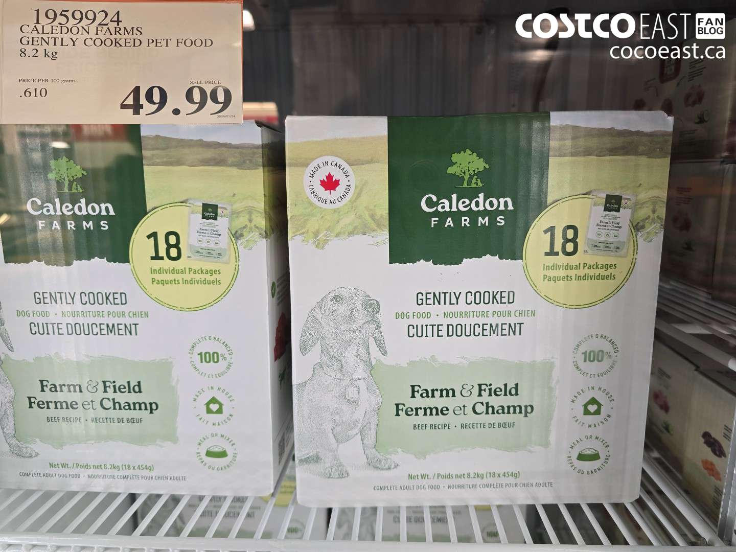 1959924 CALEDON FARMS GENTLY COOKED PET FOOD 8.2 KG $49.99