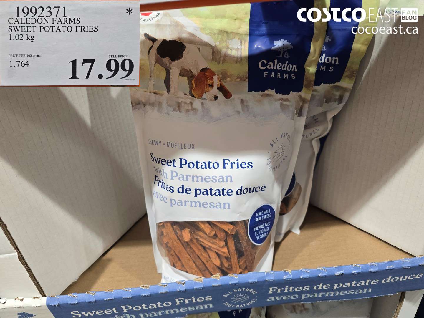 1992371 CALEDON FARMS SWEET POTATO FRIES 1.02 KG $17.99