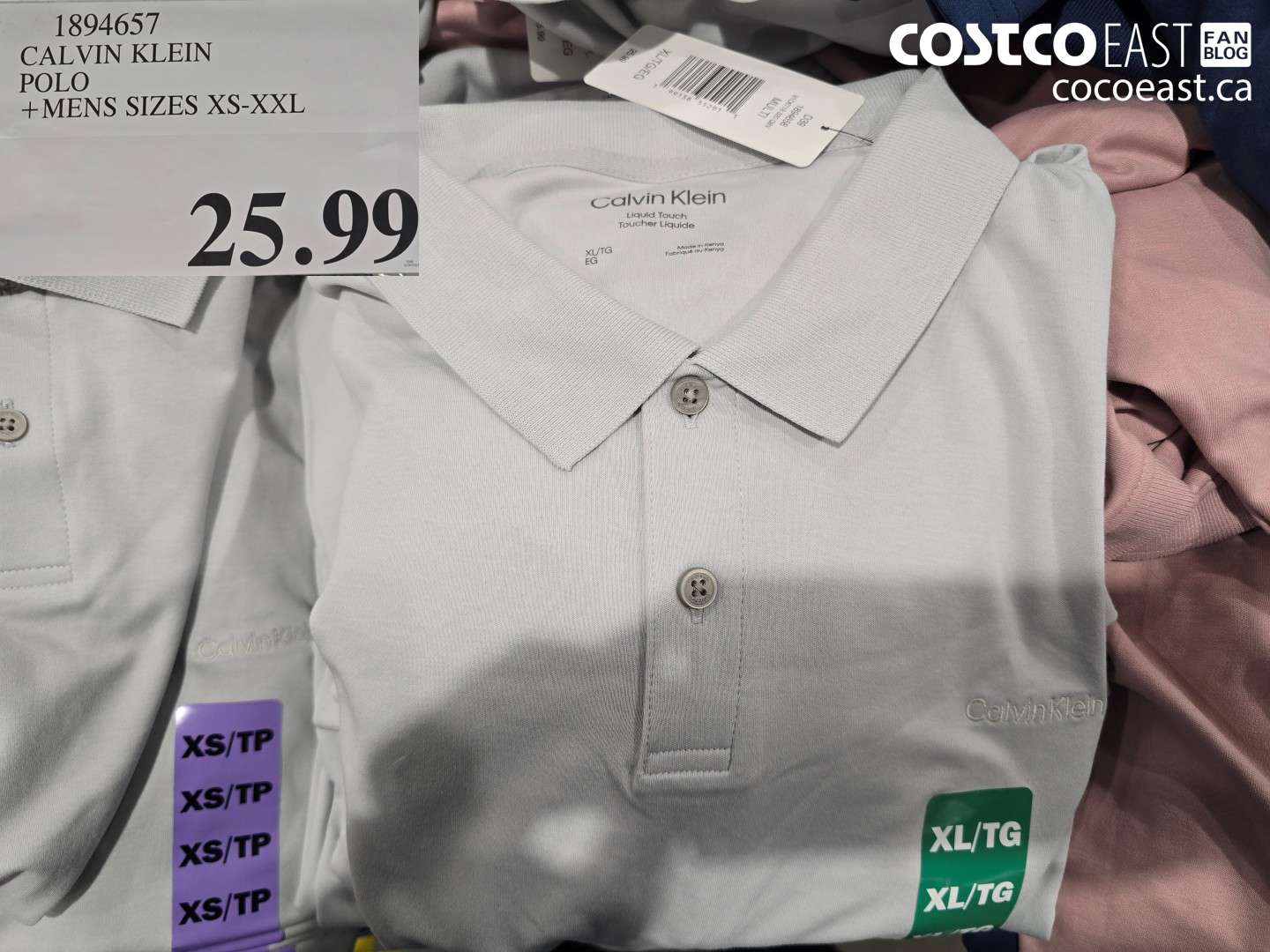 1894657 CALVIN KLEIN POLO + MENS SIZES XS-XXL $25.99