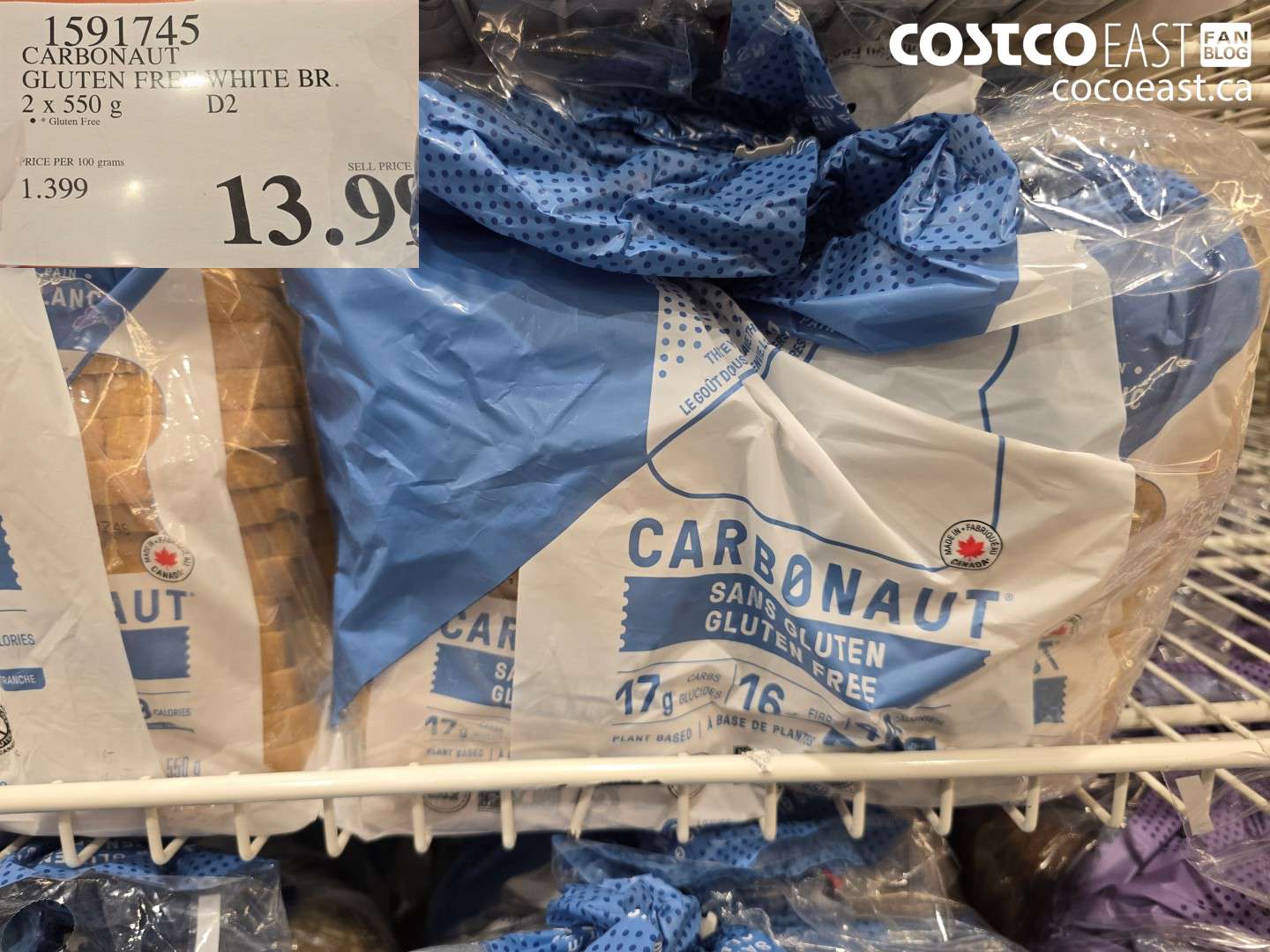 1591745 CARBONAUT GLUTEN FREE WHITE BR. 2 X 550 G $13.99