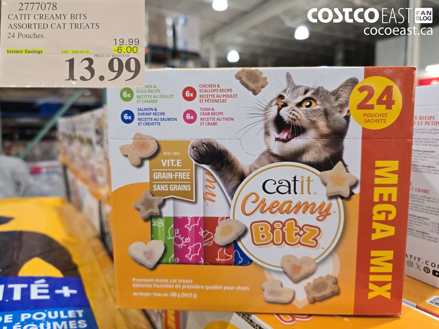 2777078 CATIT CREAMY BITS ASSORTED CAT TREATS 24 POUCHES ($6.00 INSTANT SAVINGS EXPIRES ON 2026-05-10) $13.99