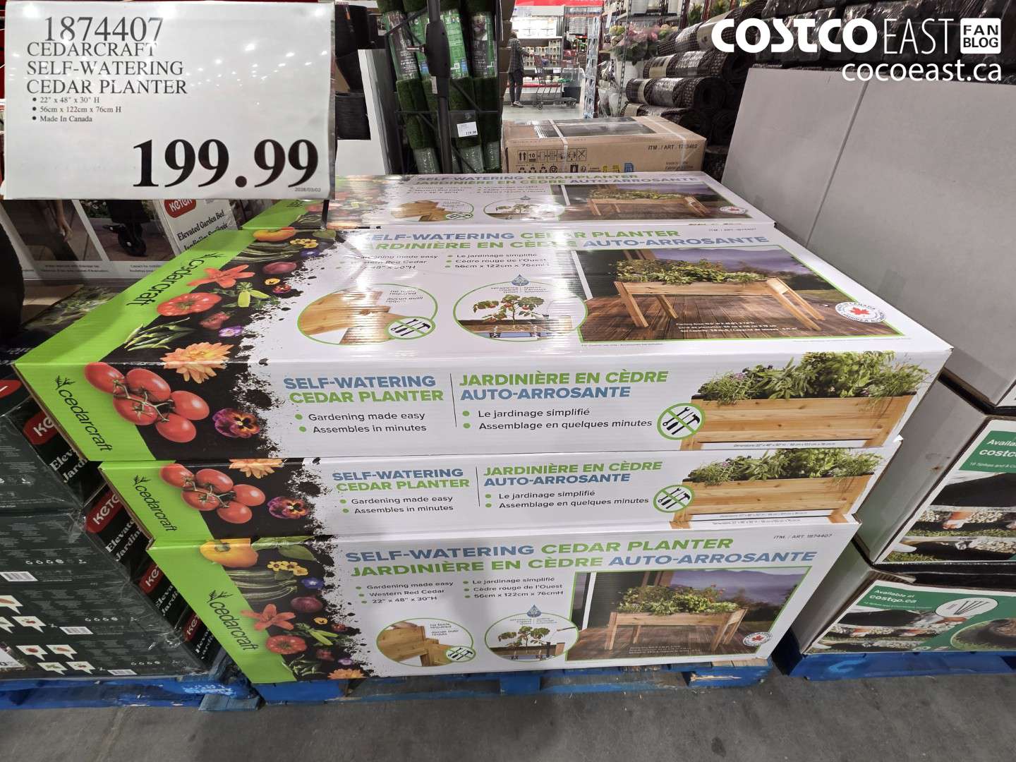 1874407 CEDARCRAFT SELF-WATERING CEDAR PLANTER $199.99