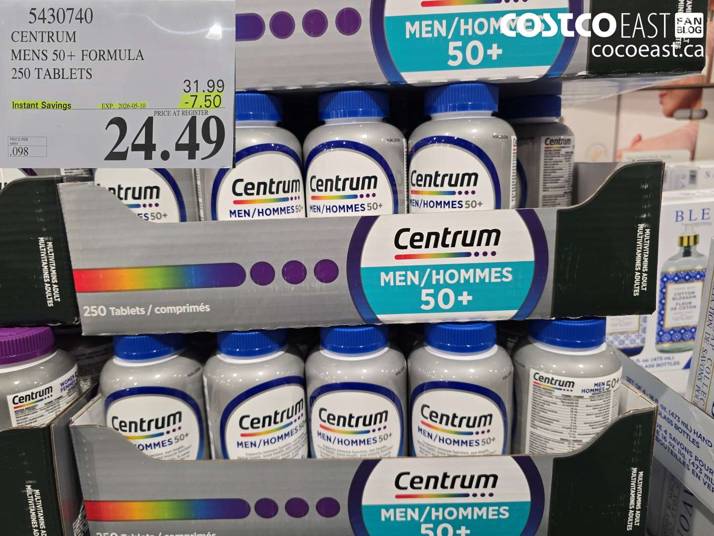 5430740 CENTRUM MENS 50+ FORMULA 250 TABLETS ($7.50 INSTANT SAVINGS EXPIRES ON 2026-05-10) $24.49