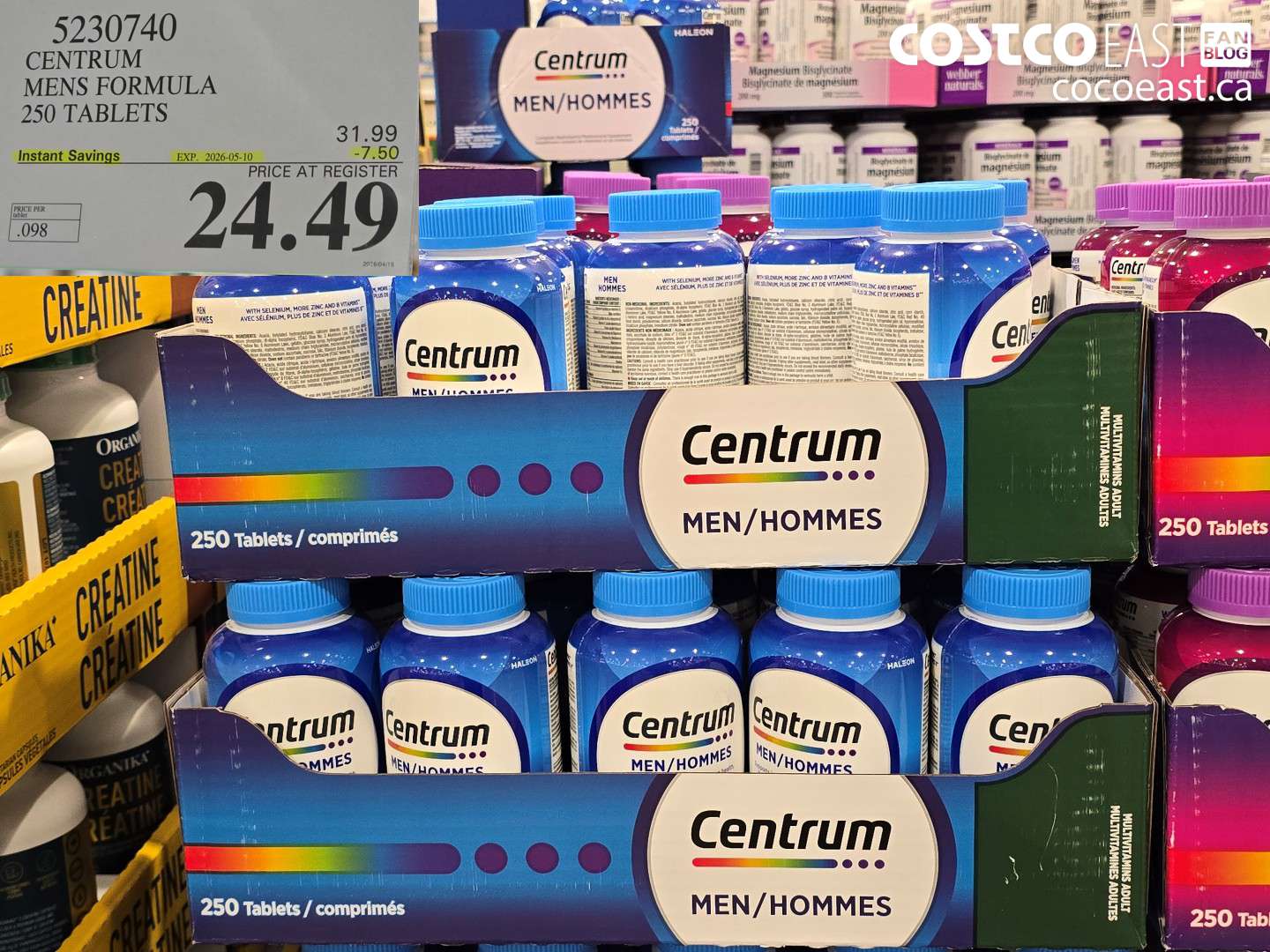 5230740 CENTRUM MENS FORMULA 250 TABLETS ($7.50 INSTANT SAVINGS EXPIRES ON 2026-05-10) $24.49