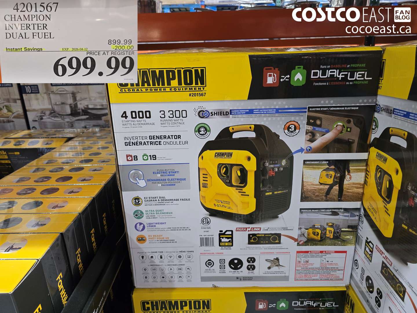 4201567 CHAMPION INVERTER DUAL FUEL ($200.00 INSTANT SAVINGS EXPIRES ON 2026-04-12) $699.99