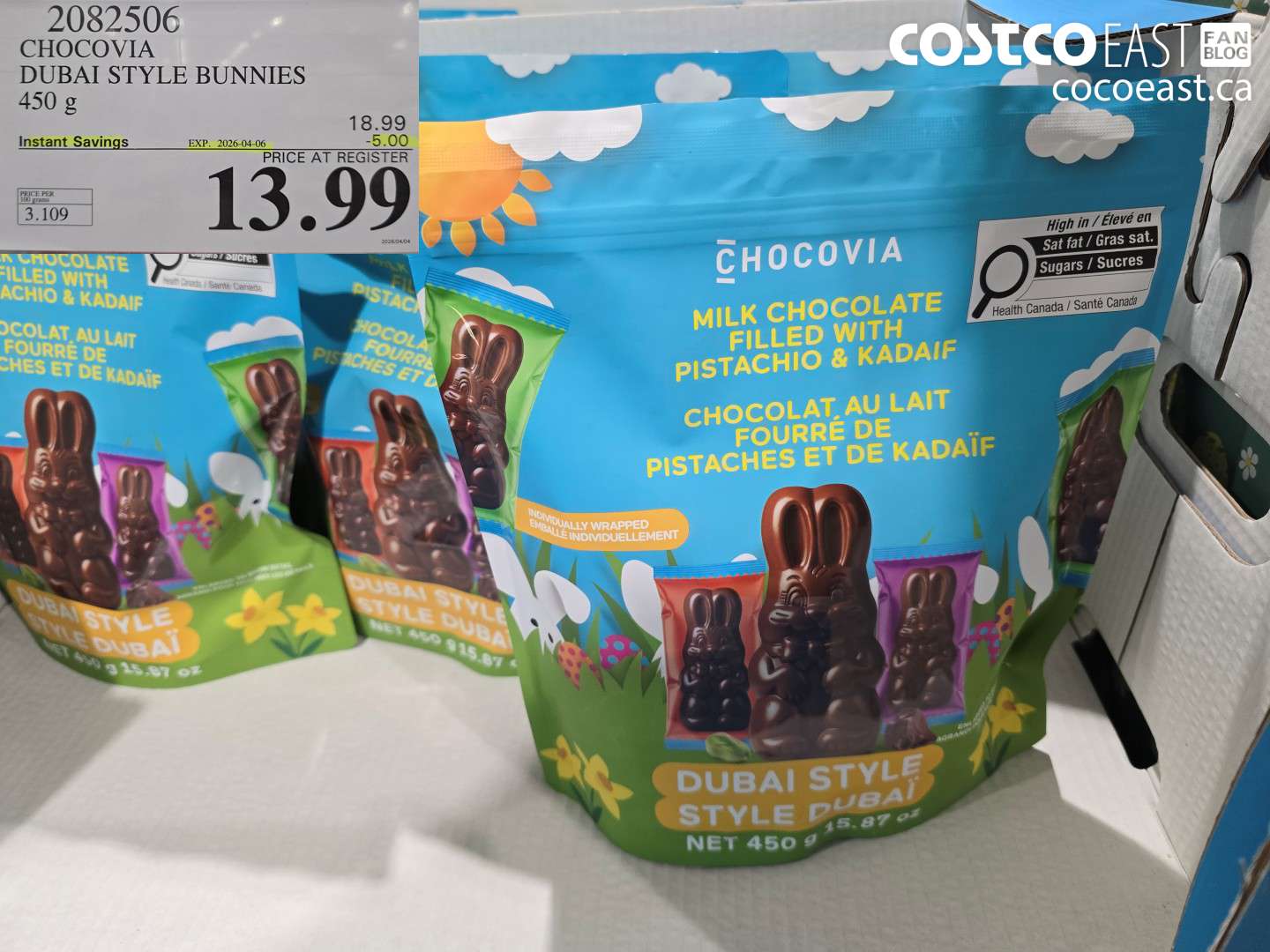 2082506 CHOCOVIA DUBAI STYLE BUNNIES 450 G ($5.00 INSTANT SAVINGS EXPIRES ON 2026-04-06) $13.99