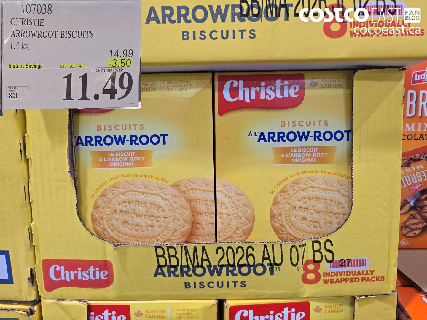 107038 CHRISTIE ARROWROOT BISCUITS 1.4 KG ($3.50 INSTANT SAVINGS EXPIRES ON 2026-04-19) $11.49