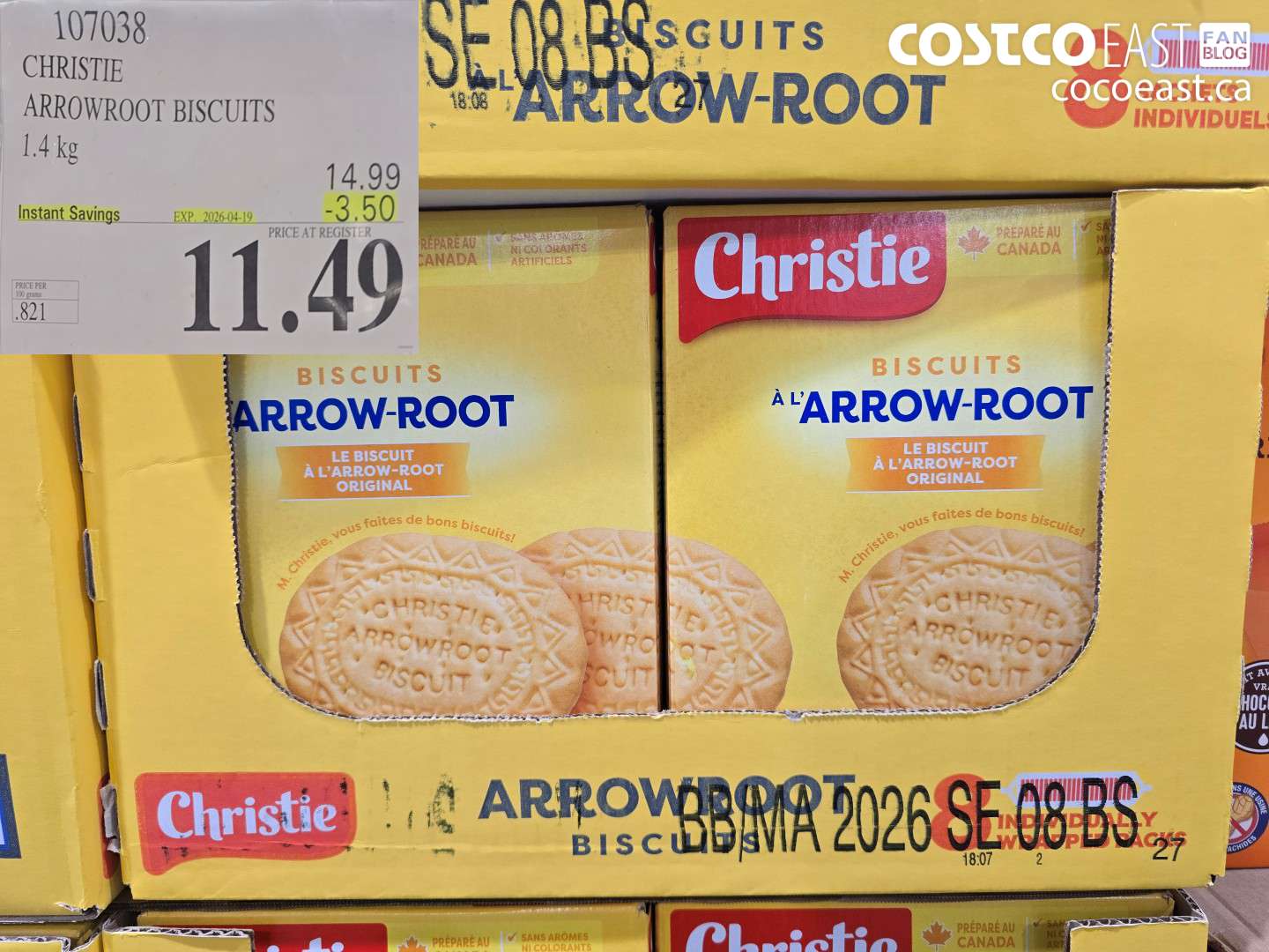 107038 CHRISTIE ARROWROOT BISCUITS 1.4 KG ($3.50 INSTANT SAVINGS EXPIRES ON 2026-04-19) $11.49