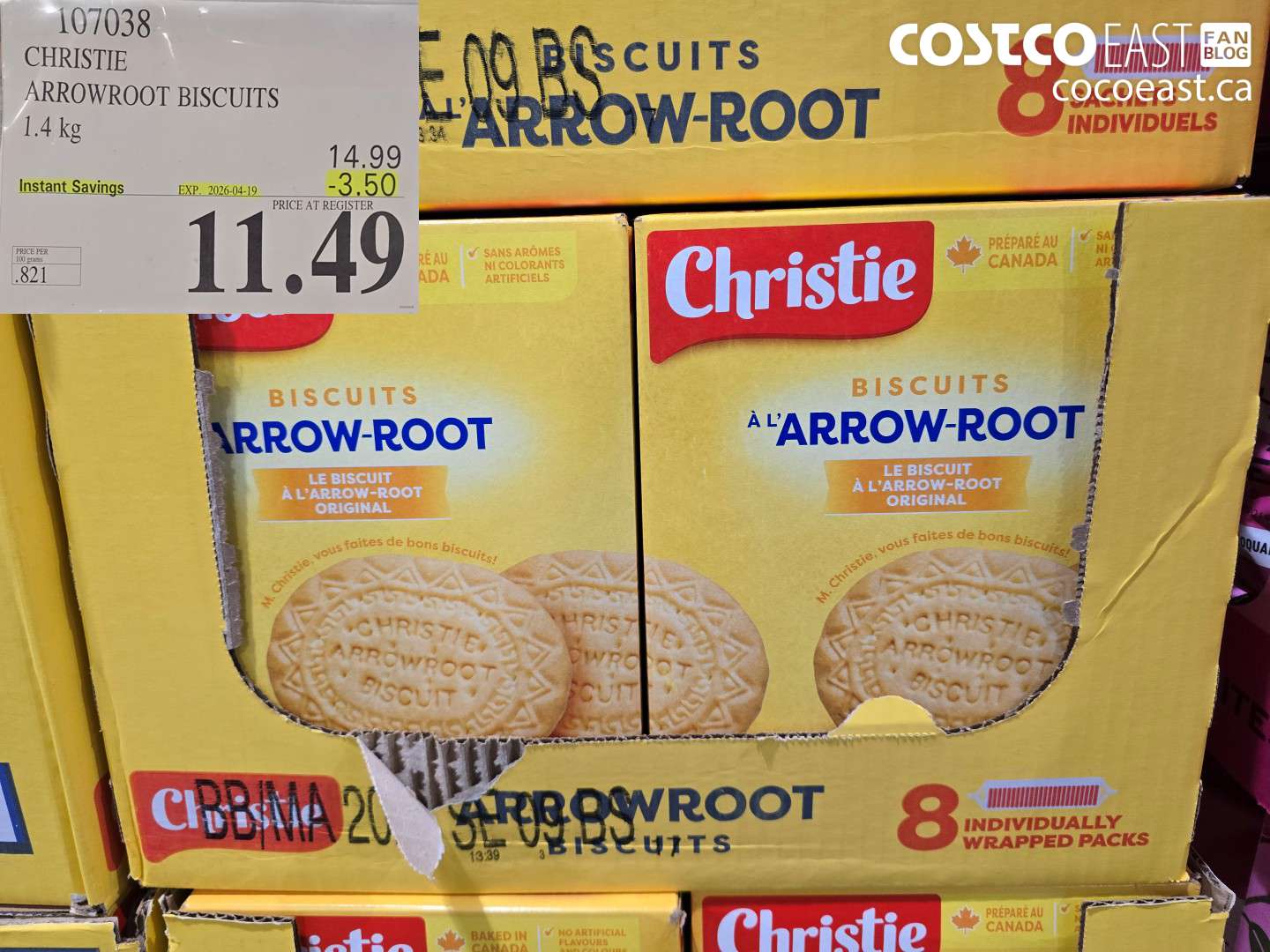 107038 CHRISTIE ARROWROOT BISCUITS 1.4 KG ($3.50 INSTANT SAVINGS EXPIRES ON 2026-04-19) $11.49