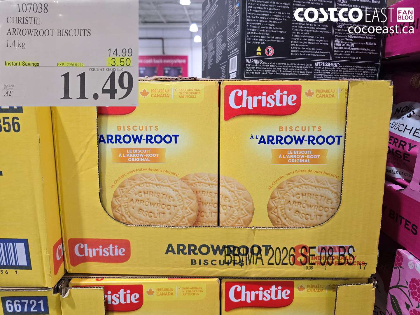 107038 CHRISTIE ARROWROOT BISCUITS ($3.50 INSTANT SAVINGS EXPIRES ON 2026-04-19) $11.49