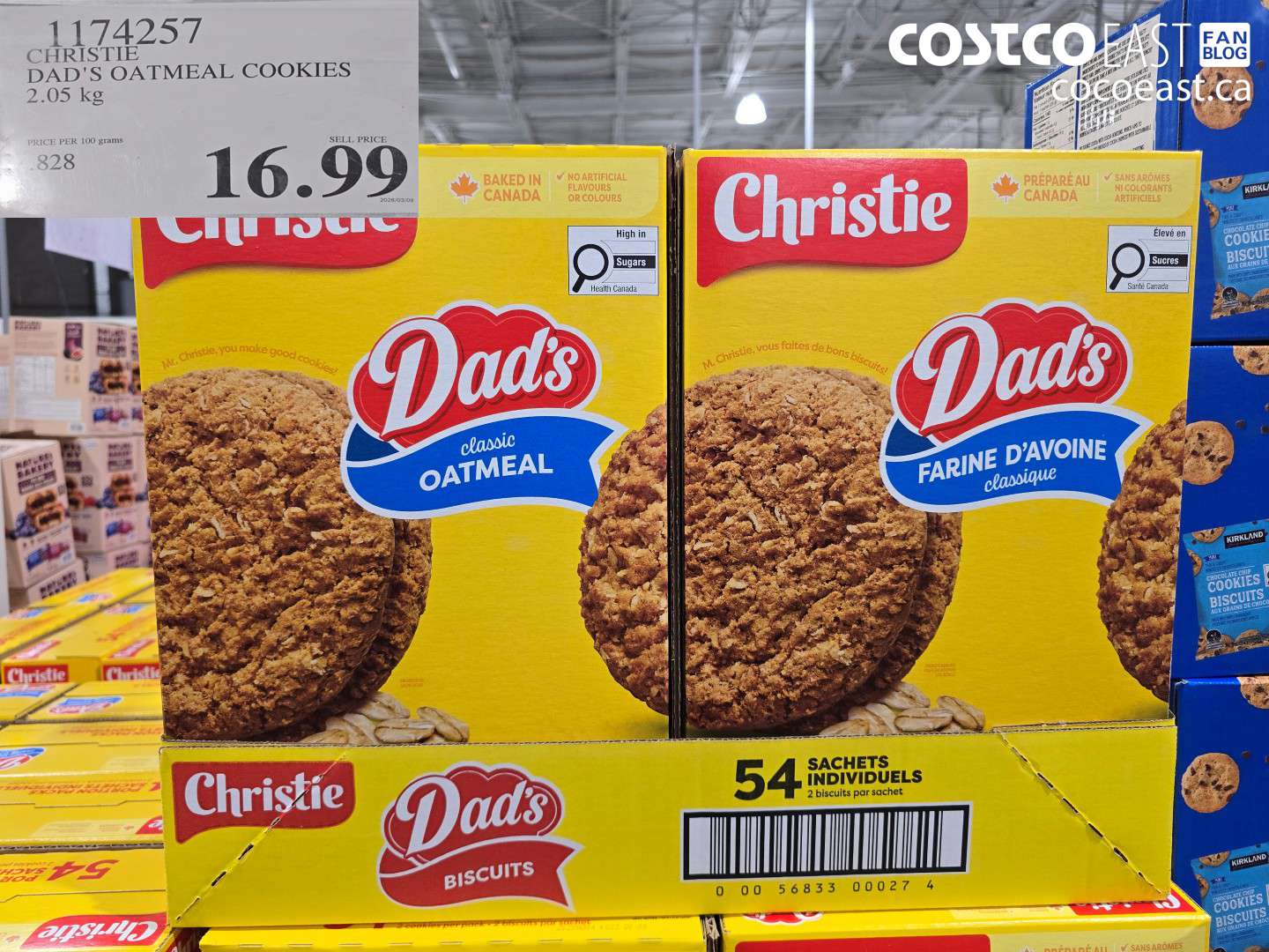 1174257 CHRISTIE DAD'S OATMEAL COOKIES 2.05 KG $16.99