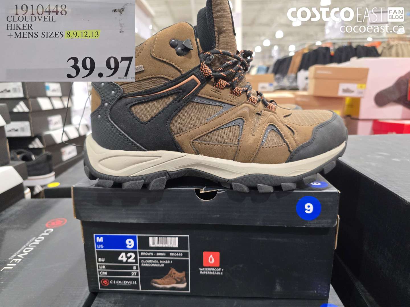 19110448 CLOUDVEIL HIKER + MENS SIZES 8,9,12,13 $39.97