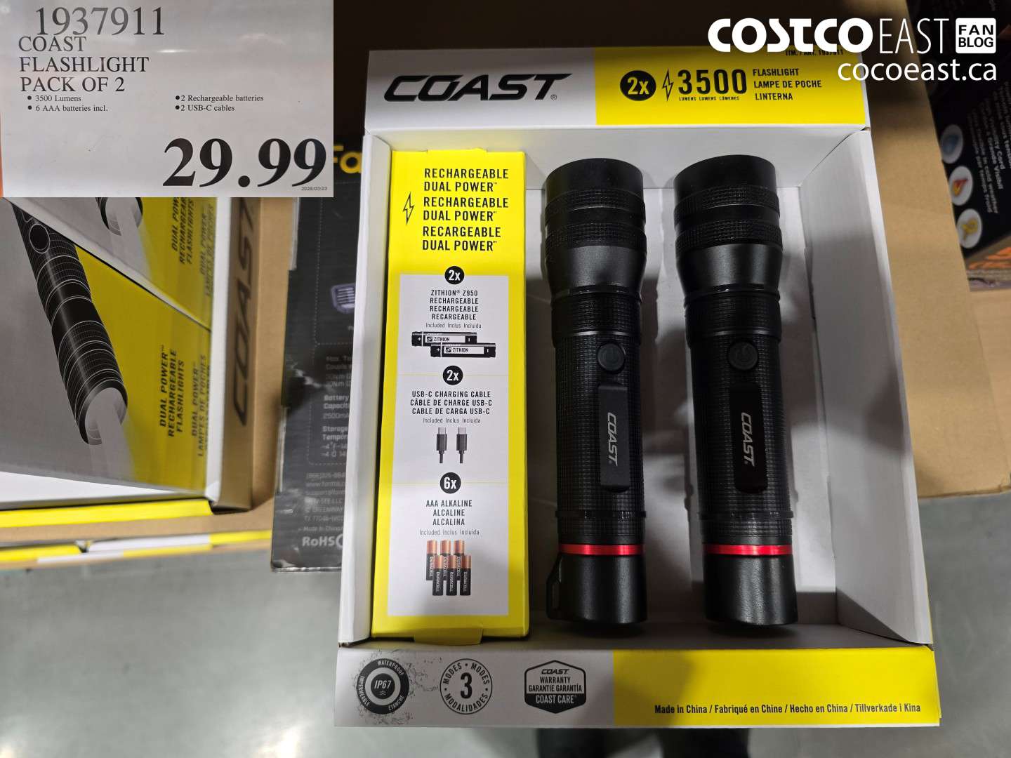 19379111 COAST FLASHLIGHT PACK OF 2 $29.99