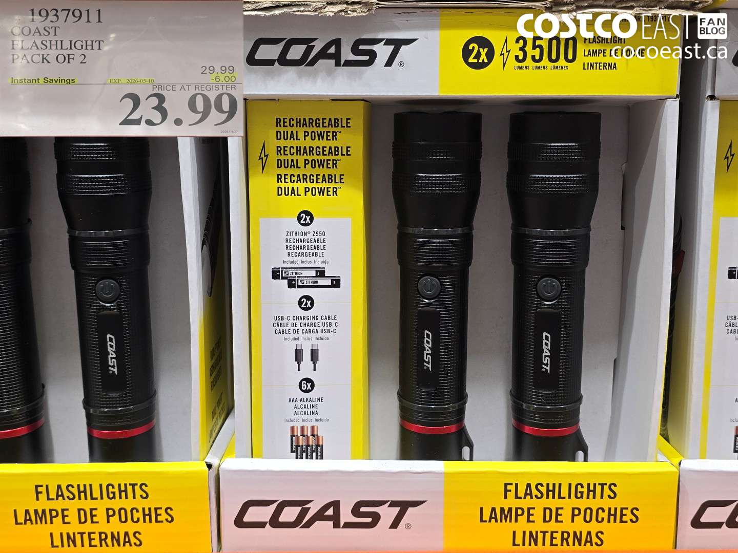 1937911 COAST FLASHLIGHT PACK OF 2 ($6.00 INSTANT SAVINGS EXPIRES ON 2026-05-10) $23.99