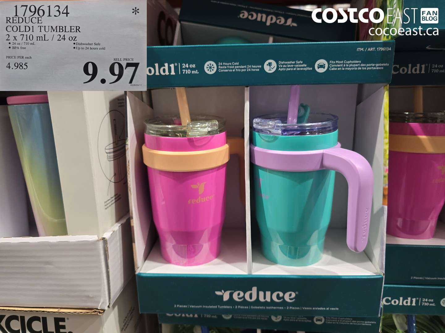 1796134 COLD1 TUMBLER 2 X 710 ML / 24 OZ $9.97