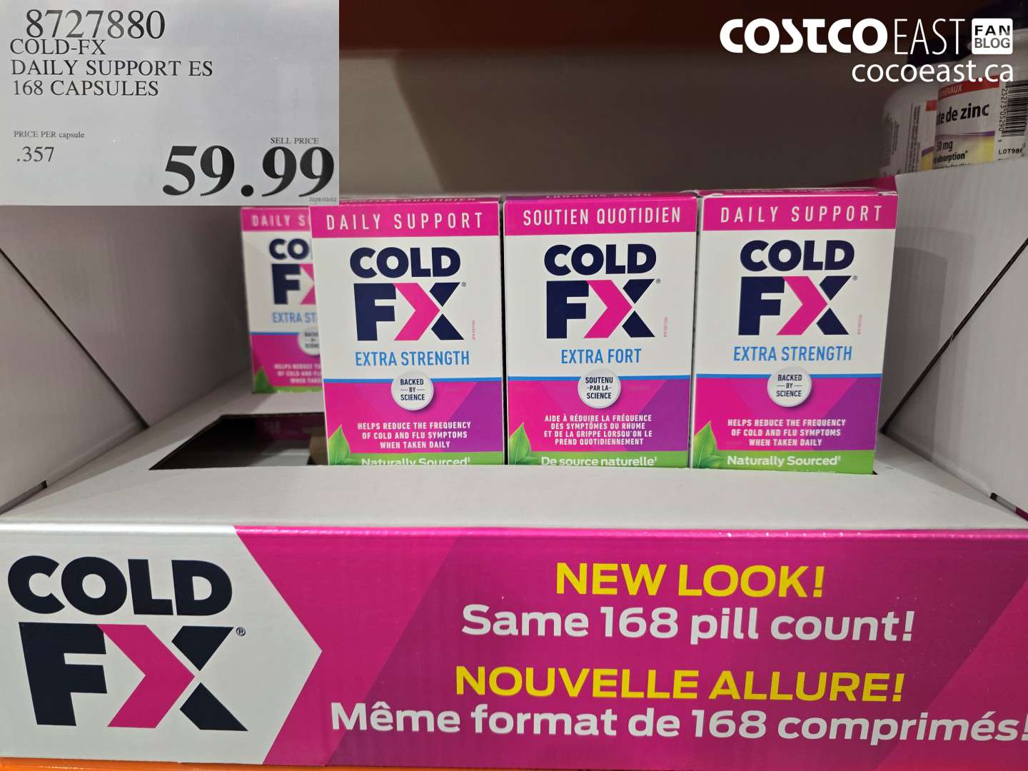 8727880 COLD-FX DAILY SUPPORT ES 168 CAPSULES $59.99