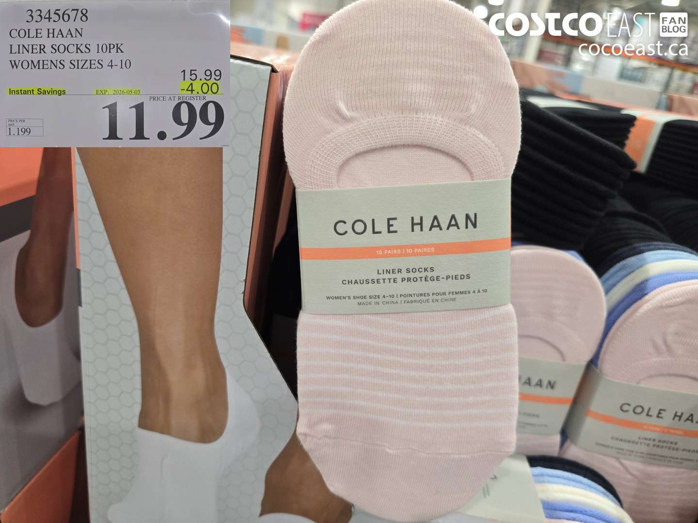 3345678 COLE HAAN LINER SOCKS 10PK WOMENS SIZES 4-10 ($4.00 INSTANT SAVINGS EXPIRES ON 2026-05-03) $11.99