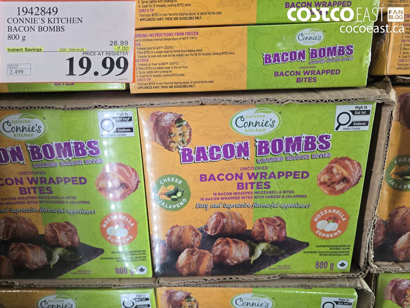 1942849 CONNIE'S KITCHEN BACON BOMBS 800 G ($7.00 INSTANT SAVINGS EXPIRES ON 2026-04-26) $19.99