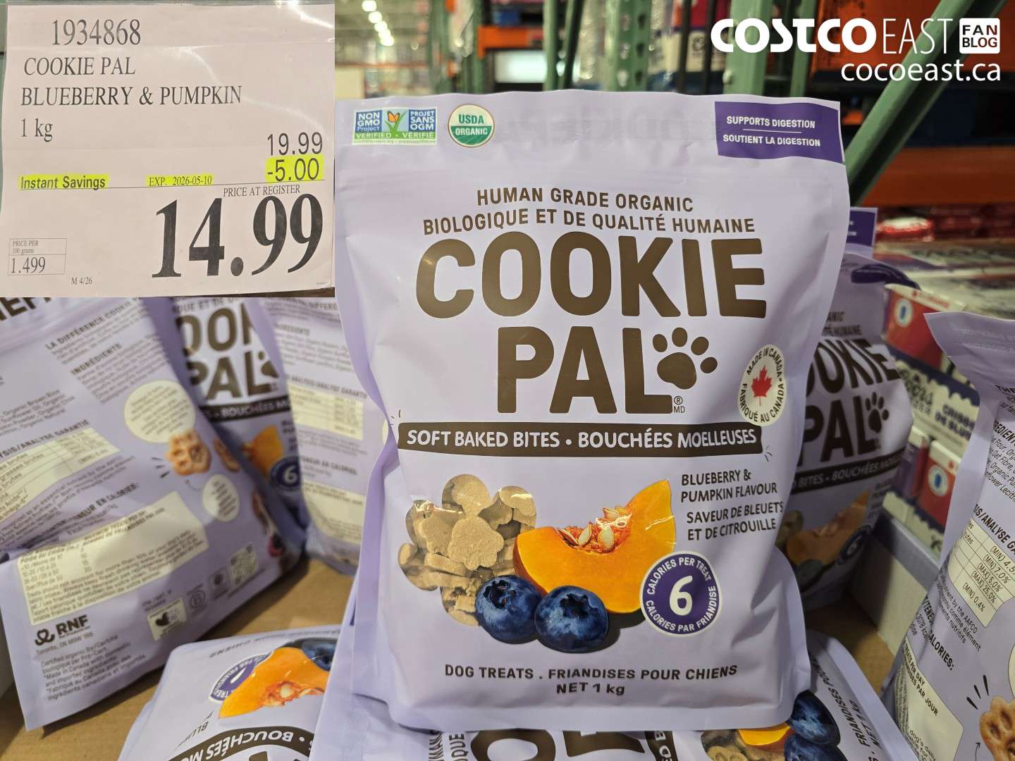 1934868 COOKIE PAL BLUEBERRY & PUMPKIN 1 KG ($5.00 INSTANT SAVINGS EXPIRES ON 2026-05-10) $14.99