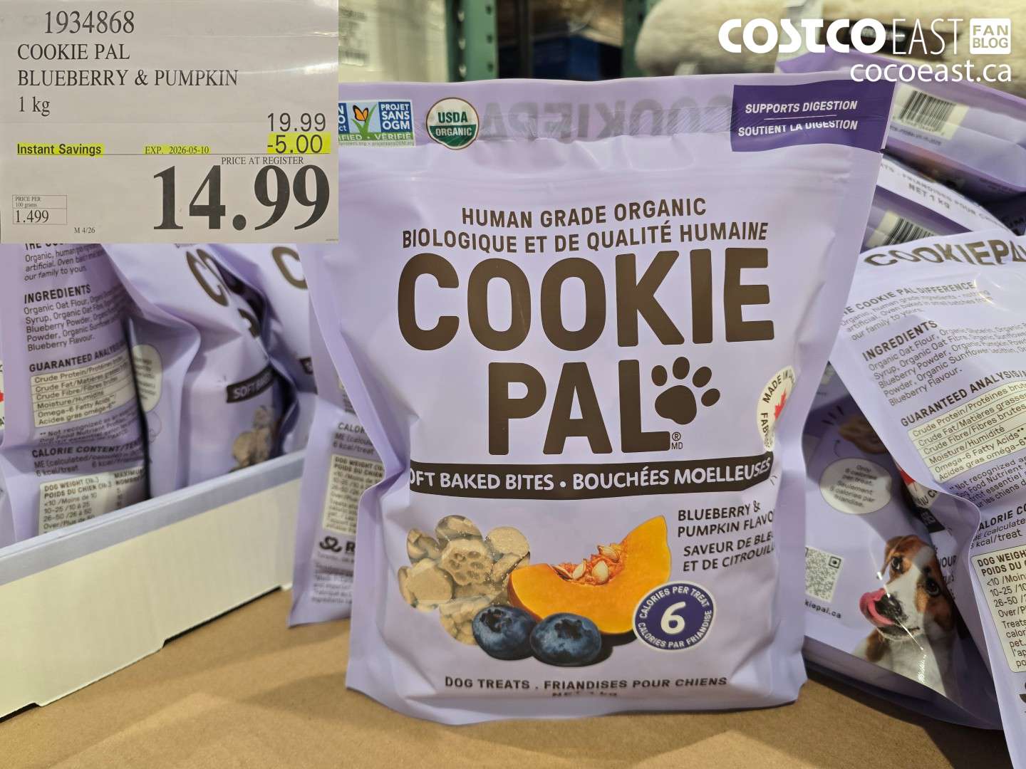 1934868 COOKIE PAL BLUEBERRY & PUMPKIN 1 KG ($5.00 INSTANT SAVINGS EXPIRES ON 2026-05-10) $14.99