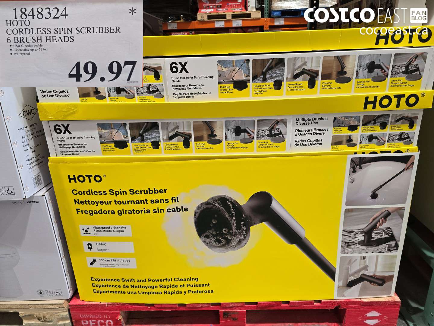 1848324 CORDLESS SPIN SCRUBBER 6 BRUSH HEADS $49.97